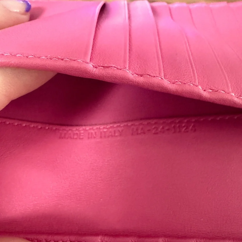 Dior Pink Patent Quilted Long Wallet with Silver 'D' Charm